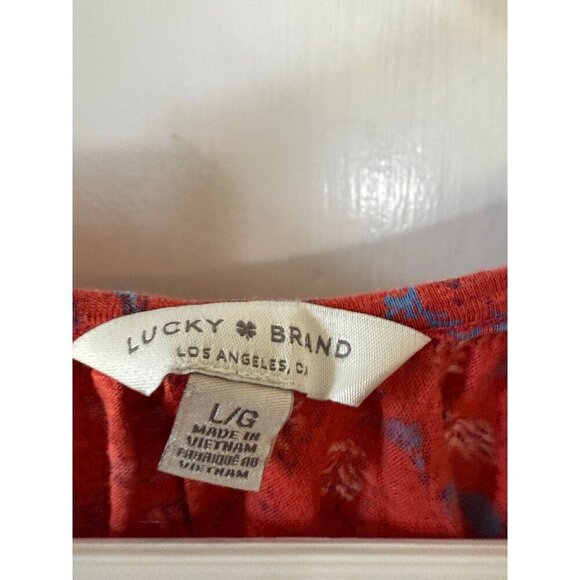 Lucky Brand women’s size large flowers blouse - Picture 5 of 7